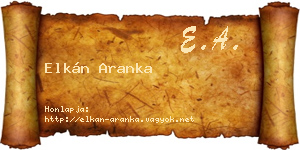 Elkán Aranka névjegykártya